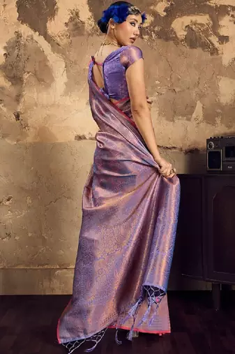 Woven design kanjeevaram saree with blouse piece