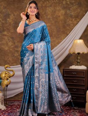 Woven design zari art silk designer kanjeevaram saree 2