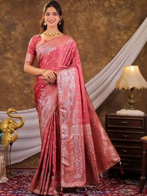 Floral zari art silk designer kanjeevaram saree 1