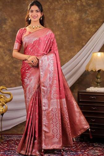 Floral zari art silk designer kanjeevaram saree