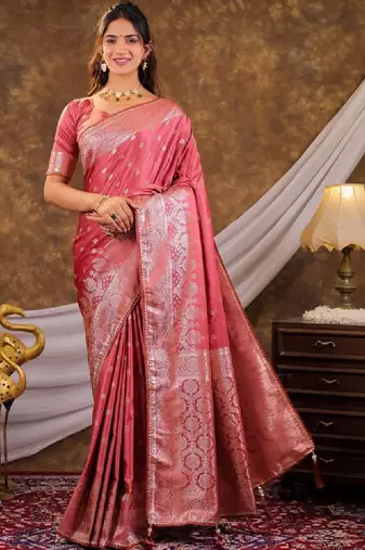 Floral zari art silk designer kanjeevaram saree