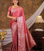 Floral zari art silk designer kanjeevaram saree