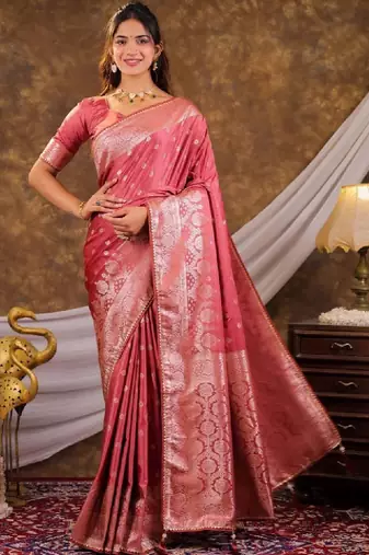 Floral zari art silk designer kanjeevaram saree