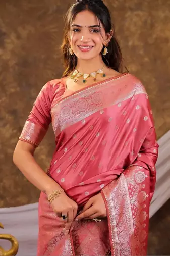 Floral zari art silk designer kanjeevaram saree