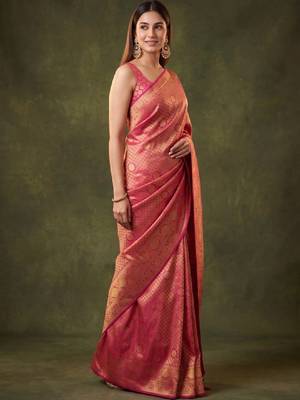 Woven design zari art silk kanjeevaram saree 1