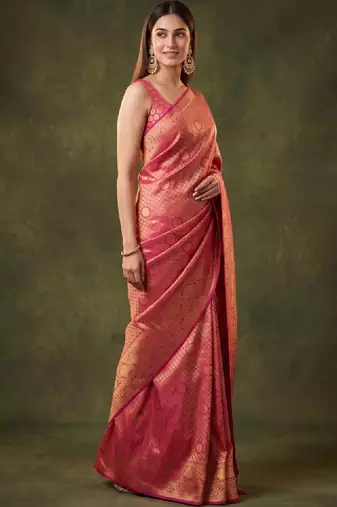 Woven design zari art silk kanjeevaram saree