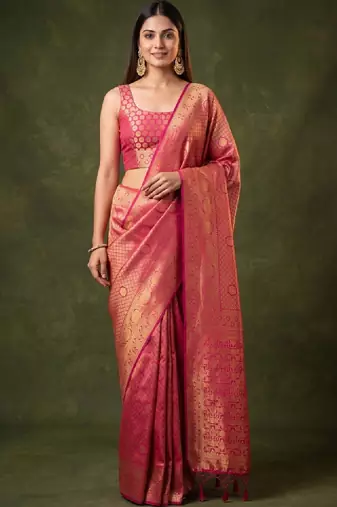 Woven design zari art silk kanjeevaram saree
