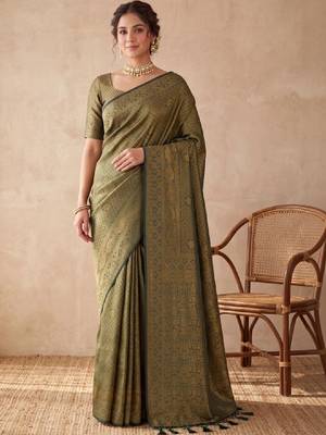 Woven design zari art silk kanjeevaram saree 1