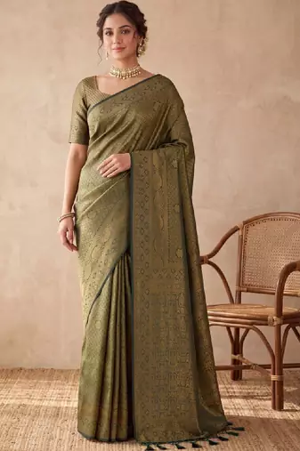 Woven design zari art silk kanjeevaram saree