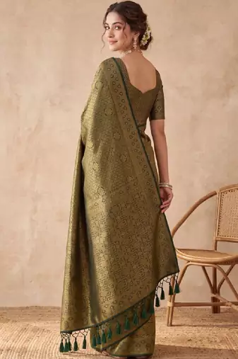 Woven design zari art silk kanjeevaram saree