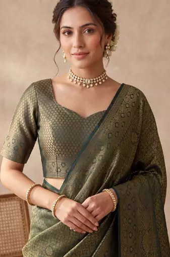 Woven design zari art silk kanjeevaram saree