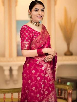 Woven design zari art silk designer kanjeevaram saree 3