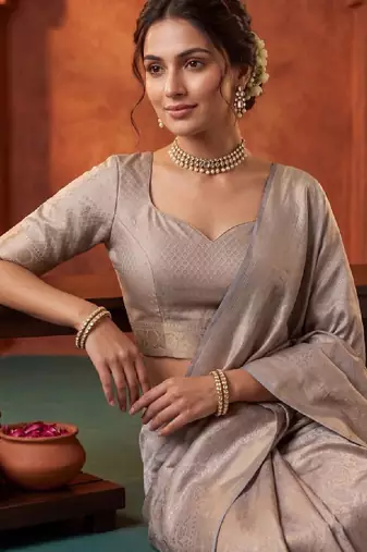 Woven design zari art silk kanjeevaram saree