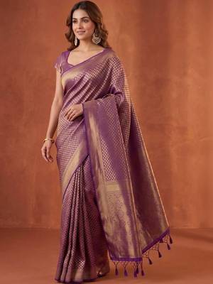 Woven design zari art silk kanjeevaram saree 1