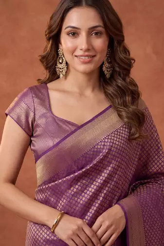 Woven design zari art silk kanjeevaram saree