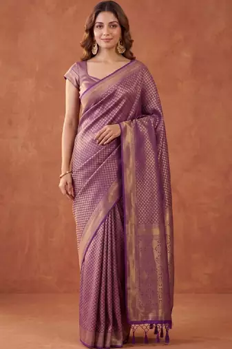 Woven design zari art silk kanjeevaram saree