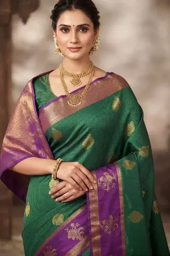 Zari silk blend kanjeevaram saree