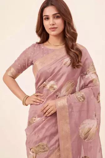 Zari silk blend designer kanjeevaram saree