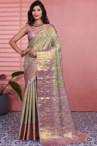 Woven design zari silk blend designer kanjeevaram saree
