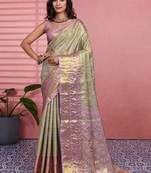 Woven design zari silk blend designer kanjeevaram saree