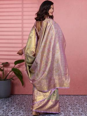 Woven design zari silk blend designer kanjeevaram saree 2