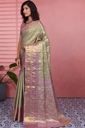 Woven design zari silk blend designer kanjeevaram saree