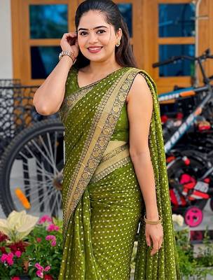 Bandhani zari woven design kanjeevaram saree 2