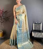 Woven design zari silk blend designer kanjeevaram saree