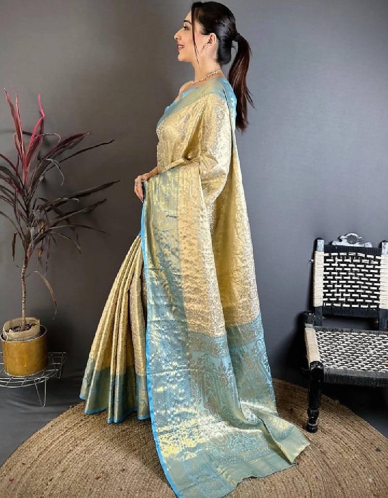 Woven design zari silk blend designer kanjeevaram saree