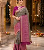 Woven design zari art silk kanjeevaram saree
