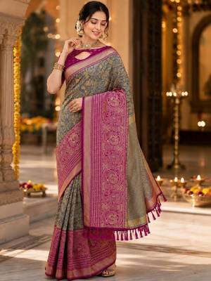 Woven design zari art silk kanjeevaram saree 2