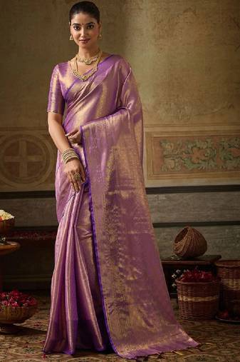 Woven design zari silk blend designer kanjeevaram saree