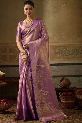 Woven design zari silk blend designer kanjeevaram saree