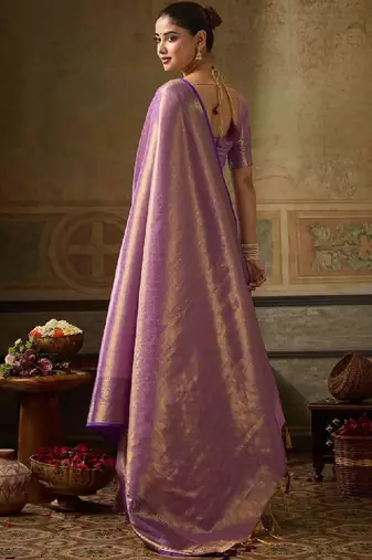 Woven design zari silk blend designer kanjeevaram saree