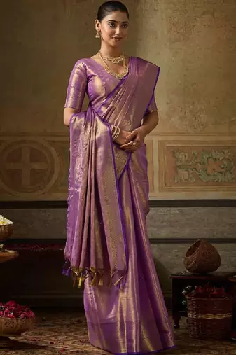 Woven design zari silk blend designer kanjeevaram saree