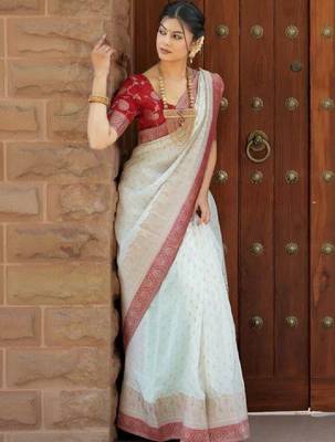 Woven design zari art silk kanjeevaram saree 1