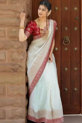 Woven design zari art silk kanjeevaram saree
