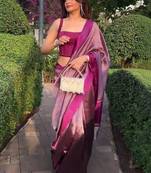 Striped silk blend kanjeevaram saree