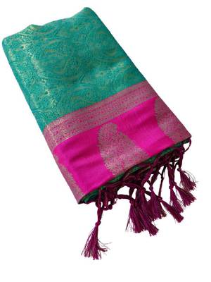 Woven design zari silk blend designer kanjeevaram saree 4