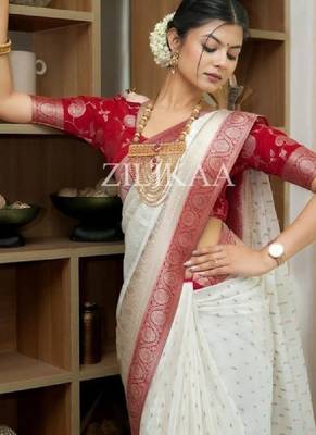 Woven design zari art silk kanjeevaram saree 1