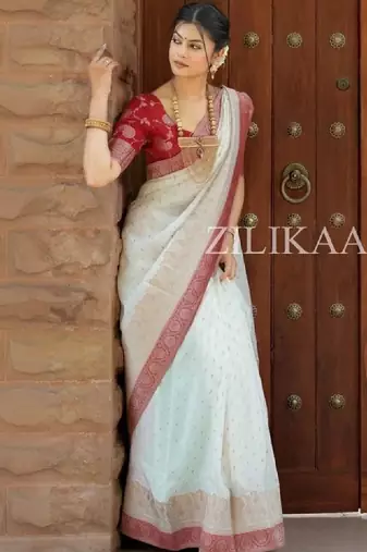 Woven design zari art silk kanjeevaram saree