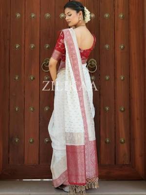 Woven design zari art silk kanjeevaram saree 3