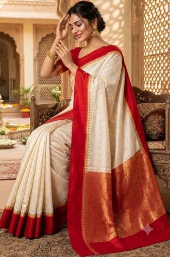 Woven design zari art silk kanjeevaram saree
