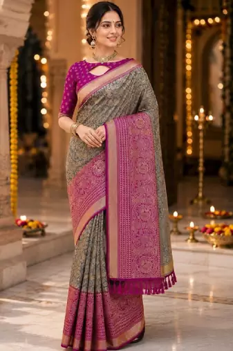 Woven design zari art silk kanjeevaram saree