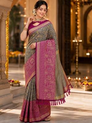 Woven design zari art silk kanjeevaram saree 2