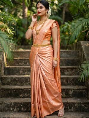 Woven design zari art silk handloom kanjeevaram saree 2
