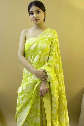 Woven design silk blend kanjeevaram saree