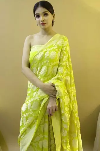 Woven design silk blend kanjeevaram saree