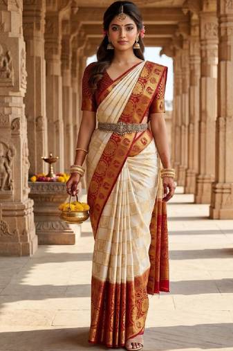 Woven design zari art silk designer kanjeevaram saree