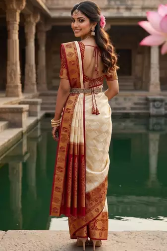 Woven design zari art silk designer kanjeevaram saree